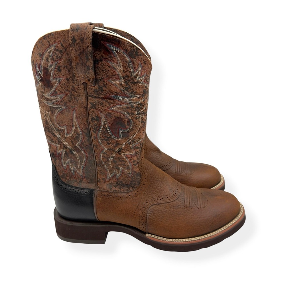 NEW Ariat Heritage Western Cowboy Boots Brown Leather Round Toe ATS Men's 12D